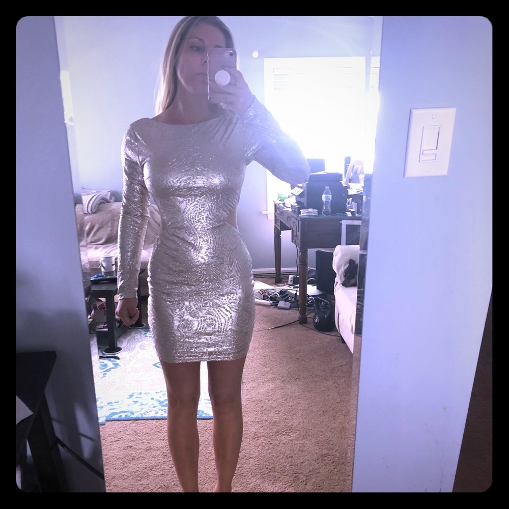 Arden B gold dress Small